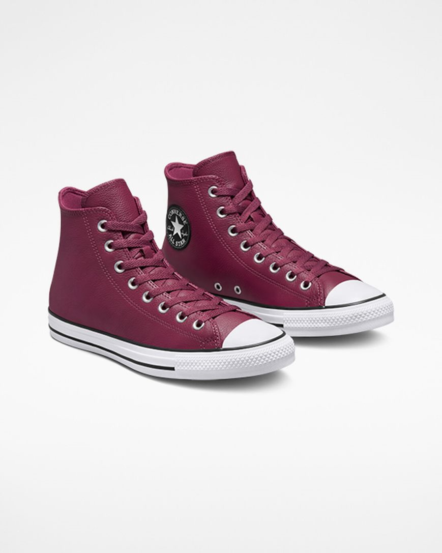 Men's Converse Chuck Taylor All Star Leather High Top Shoes Pink | AU 1569CK